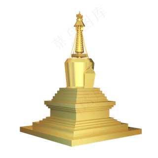 国家地方著名地标西藏白塔,免抠元素