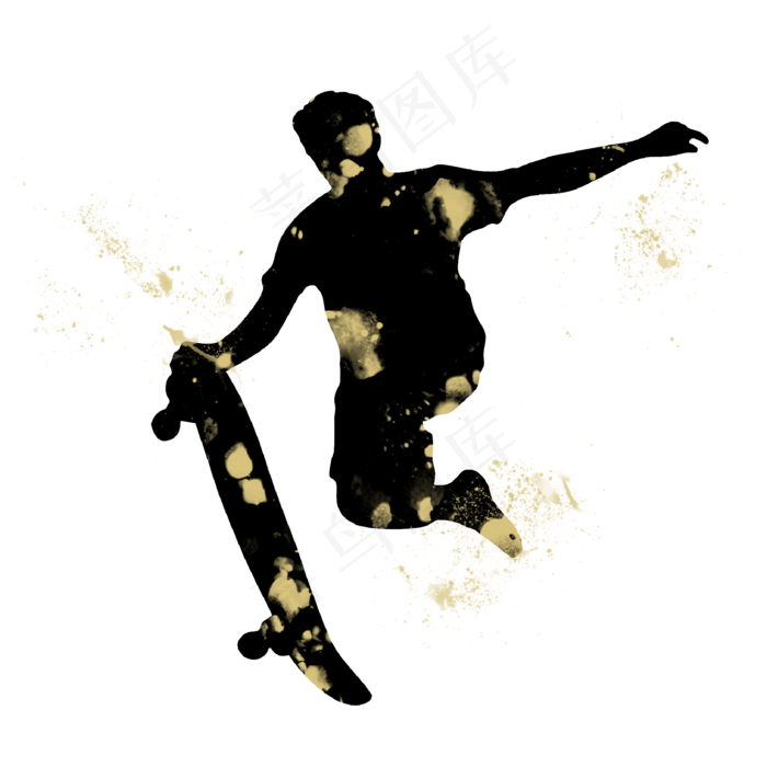 开学季滑板社团招新剪影,免抠元素(2000X2000(DPI:300))psd模版下载