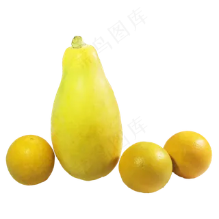 橙子木瓜水果组合