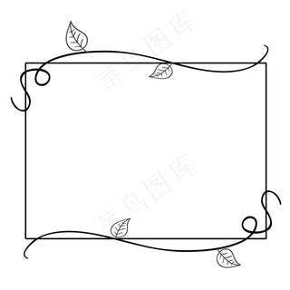 黑色手绘花藤边框