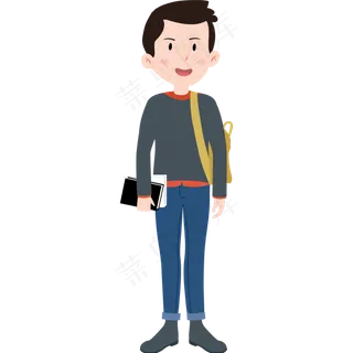 54青年节男青年PNG素材