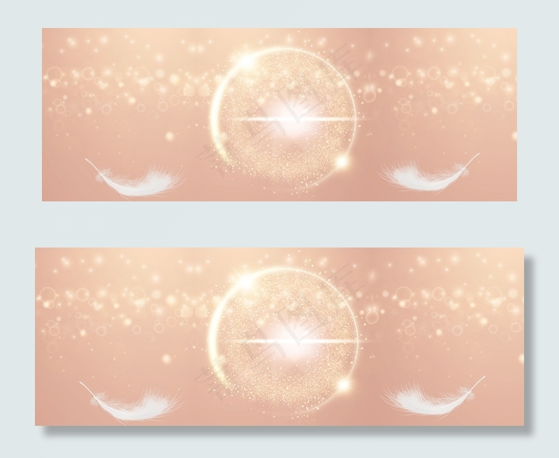 柔美羽毛化妆banner背景图