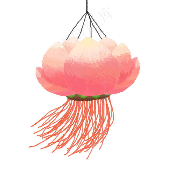 粉色荷花灯笼装饰可商用元素