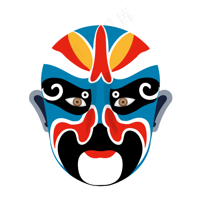 脸谱京剧手绘插画