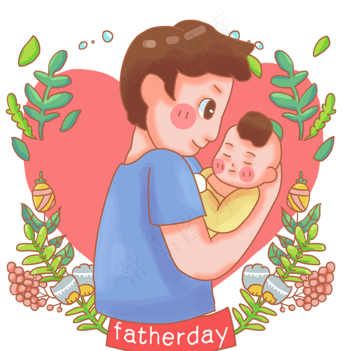 抱着新生儿得父亲