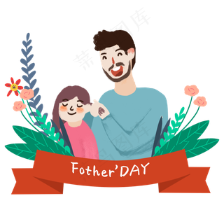 父亲节爸爸给女儿梳头发