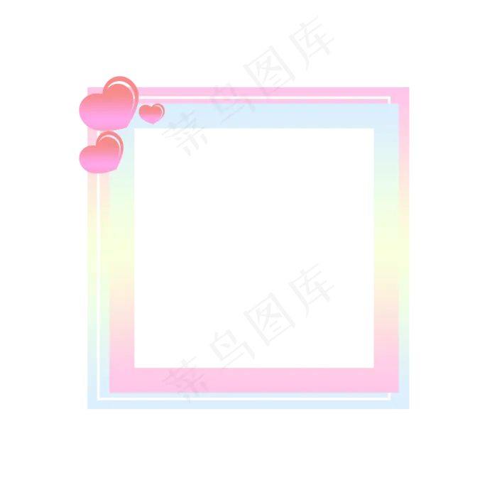 粉绿色边框婚礼请帖(2000X2000(DPI:300))psd模版下载