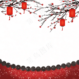 冬天古风梅花边框