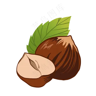 切开的板栗图案插图