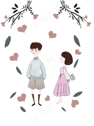 七夕节男孩与女孩