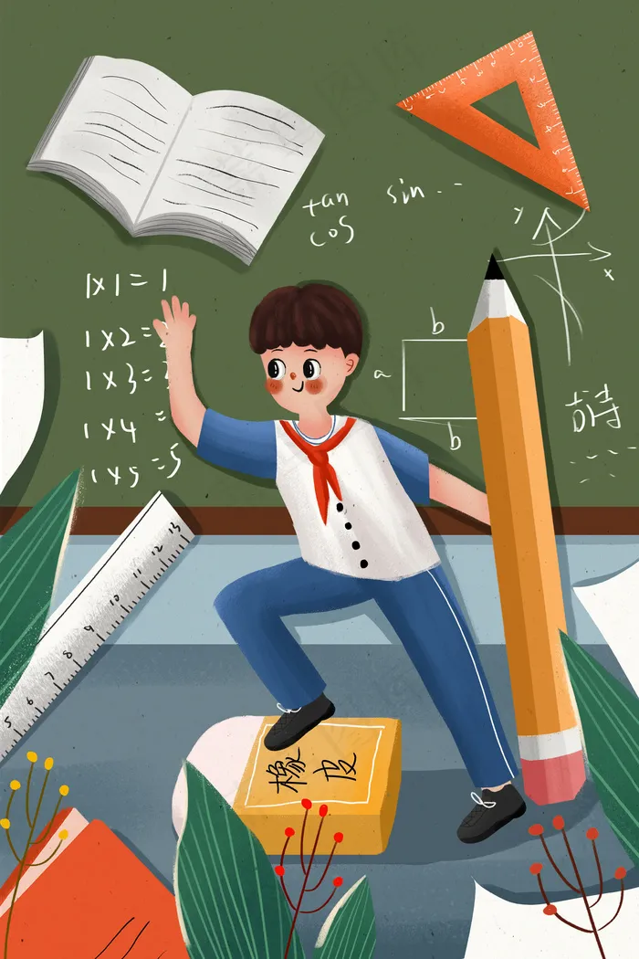 学校开学季学生返校学习(3545*5315px 300 dpi )