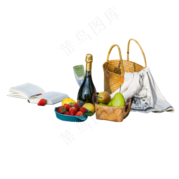 彩色立体水果野餐食物元素