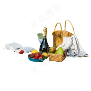 彩色立体水果野餐食物元素