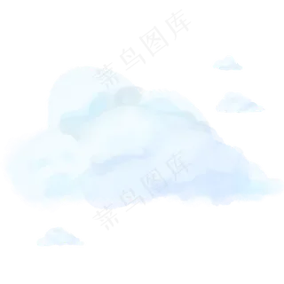 天空云朵手绘卡通系列,免抠元素
