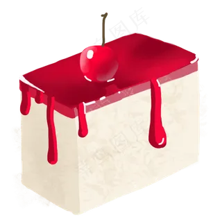 彩色立体蛋糕食物元素