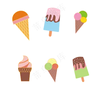 儿童节彩色冰淇淋雪糕