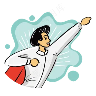 卡通超人父亲矢量素材