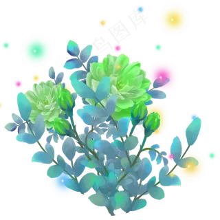 光感梦幻发光的萤火月季花