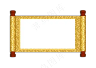 中国风卷轴免扣png,免抠元素