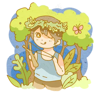 童年时代草丛里玩弹弓少年png