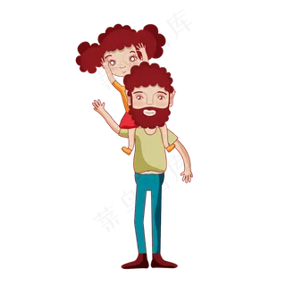 卡通父女矢量素材