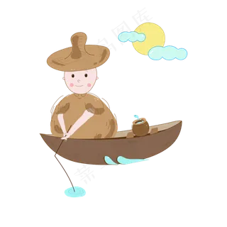 二十四节气之处暑节气鱼翁钓鱼元