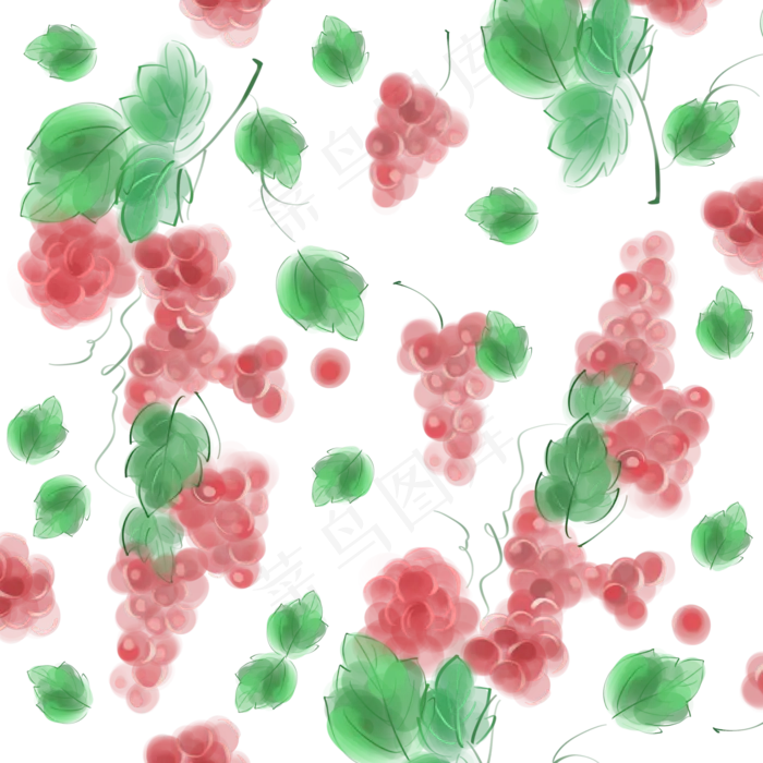 水彩葡萄底纹(2048X2048(DPI:132))psd模版下载