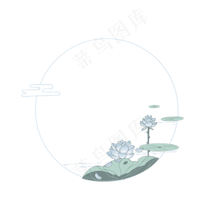 花鸟圆形边框中国风,免抠元素