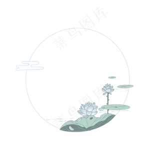 花鸟圆形边框中国风,免抠元素