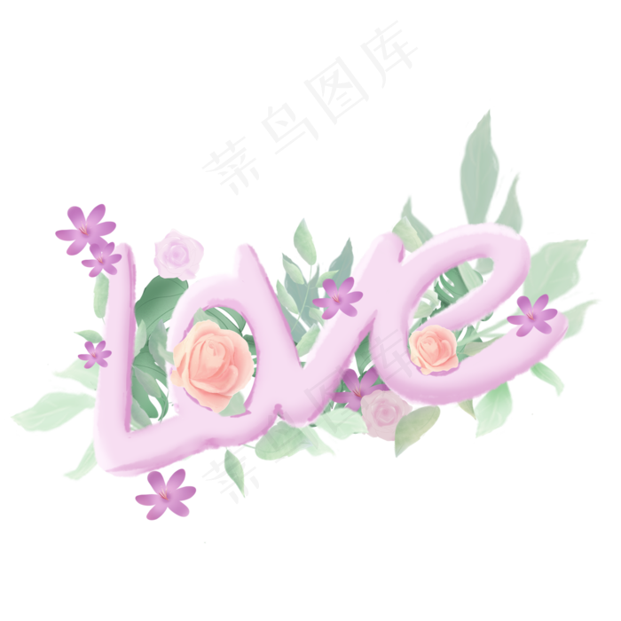 情人节玫瑰花装饰(2050X2050(DPI:299))psd模版下载