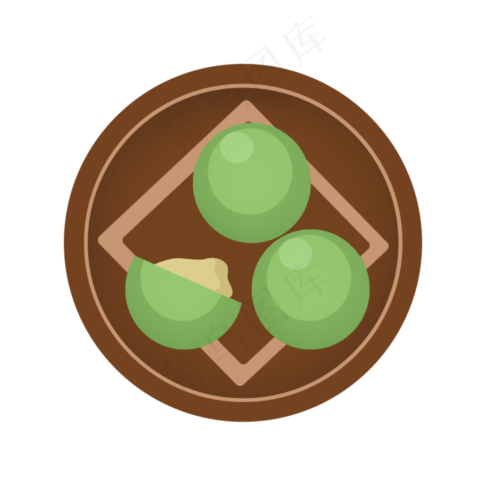 清明盘子青团插画