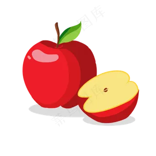 手绘水果红色苹果
