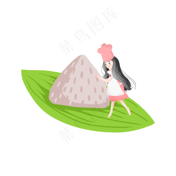 包粽子的可爱女孩(2000X2000(DPI:300))psd模版下载