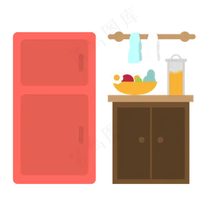 家居装饰冰箱柜子