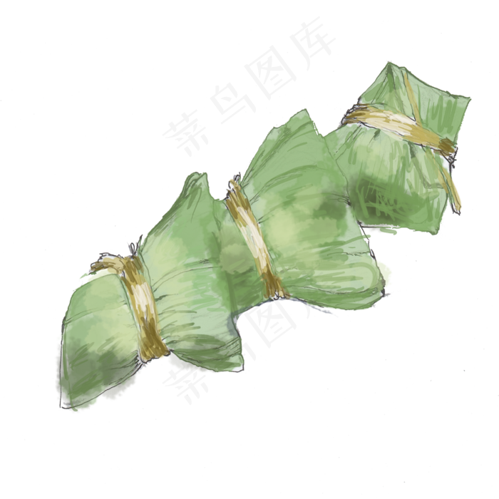 端午节绿色手工粽png(3000X3000(DPI:300))psd模版下载