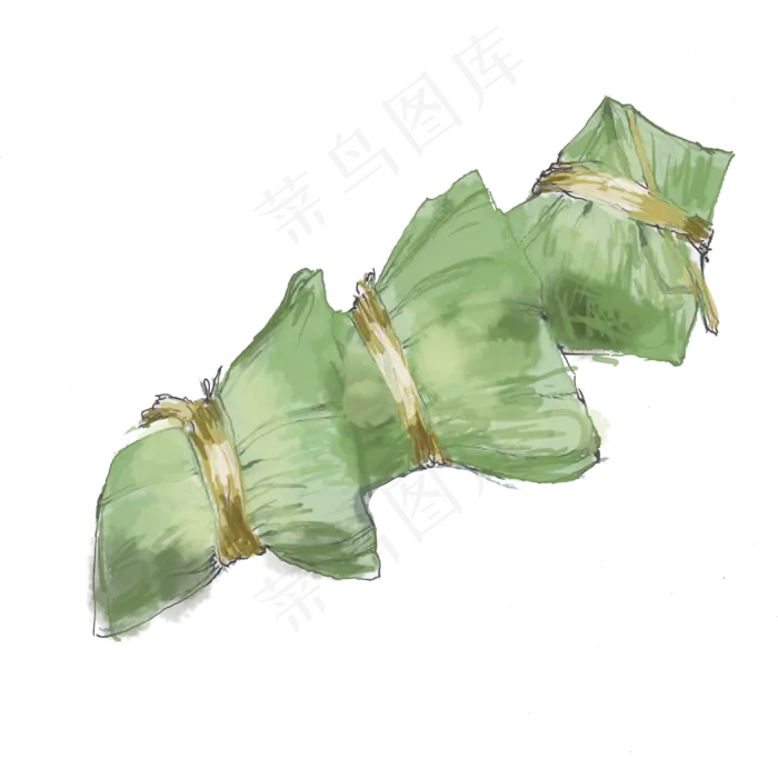 端午节绿色手工粽png(3000X3000(DPI:300))psd模版下载