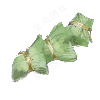 端午节绿色手工粽png