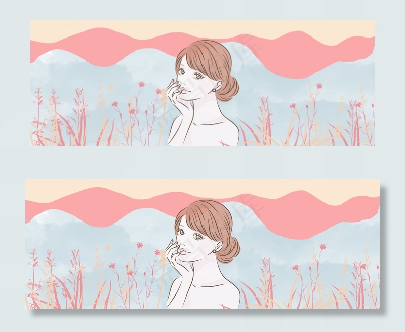 女生节妇女粉色背景