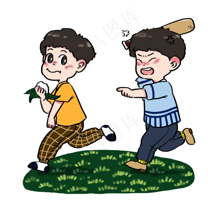 端午节弟弟抢了哥哥的粽子吃(3000X3000(DPI:300))psd模版下载