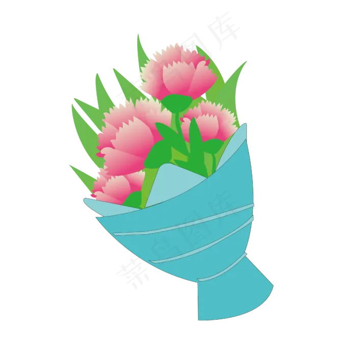 矢量免扣卡通花束