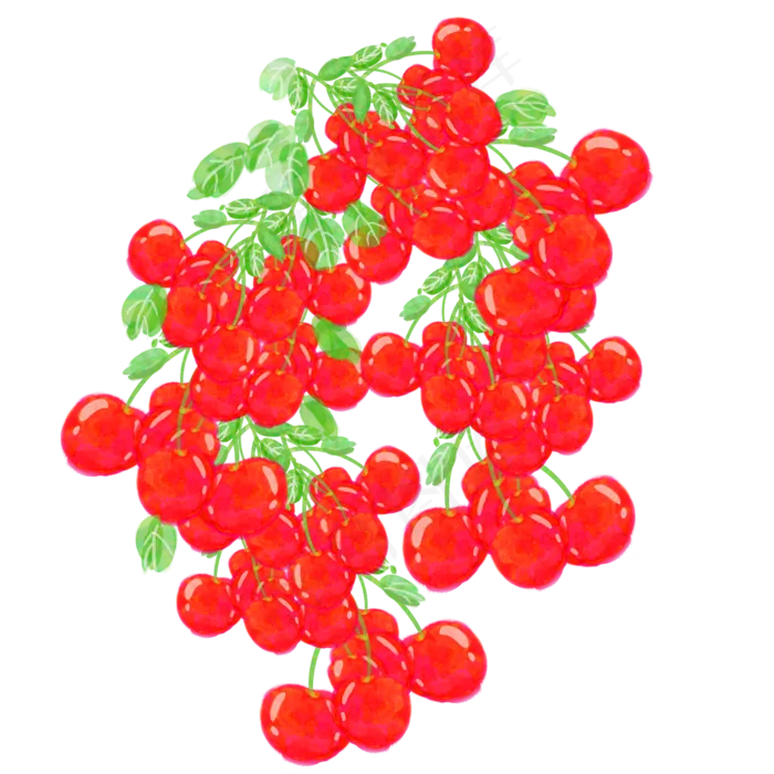 水彩风格手绘水果樱桃(2000X2000(DPI:150))psd模版下载