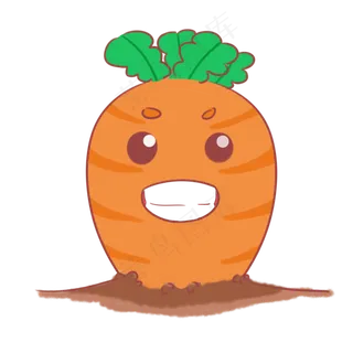 红萝卜立体笑脸插图