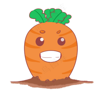 红萝卜立体笑脸插图