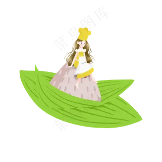 坐在粽子上的小女孩