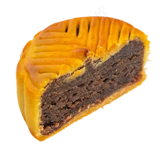 半块红豆沙味月饼,免抠元素