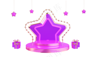 C4D天猫电商促销展示台柜台