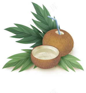 夏季美味的椰子汁,免抠元素