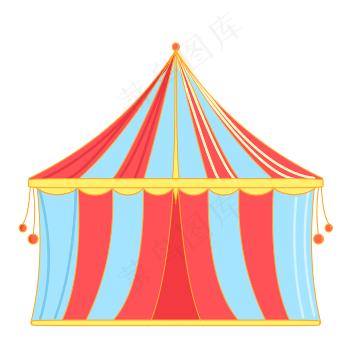 愚人节帐篷手绘插画