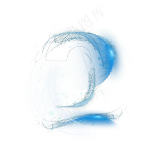 炫酷蓝色星空倒计时数字2