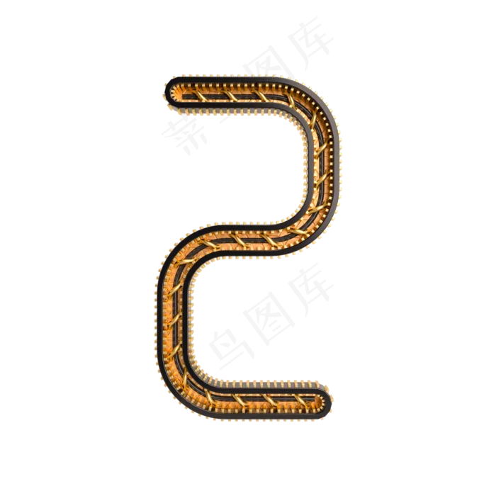 黑金倒计时周年庆数字2(2000X2000(DPI:300))psd模版下载